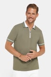 Erkek 5'li Paket Lacivert-Haki-Yeşil-Vizon-Gri Slim Fit Dar Kesim Pamuklu Düz Fermuarlı Pike Polo Yaka Tişört