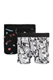Erkek 10'lu Desenli Likralı Pamuklu Esnek Kumaş Premium Seri Boxer
