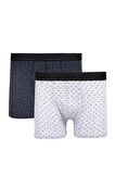 Erkek 10'lu Desenli Likralı Pamuklu Esnek Kumaş Premium Seri Boxer