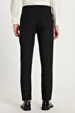 Erkek Slim Fit Dar Kesim Chino Yandan Cepli Pamuklu Siyah Pantolon
