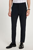 Erkek Slim Fit Dar Kesim Chino Yandan Cepli Pamuklu Lacivert Pantolon