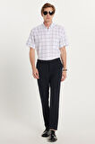Erkek Slim Fit Dar Kesim Chino Yandan Cepli Pamuklu Lacivert Pantolon
