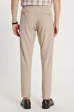 Erkek Slim Fit Dar Kesim Chino Yandan Cepli Pamuklu Taş Pantolon