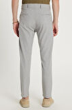 Erkek Slim Fit Dar Kesim Chino Yandan Cepli Pamuklu Gri Pantolon