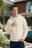 Unisex Relax Fit Rahat Kesim Pamuklu İçi Polarlı Yarım Fermuarlı Taş Kapüşonlu Sweatshirt