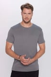 Unisex 5'li Paket Siyah-Beyaz-Bordo-Z.Yeşili-Gri Slim Fit Dar Kesim %100 Pamuk Bisiklet Yaka Tişört