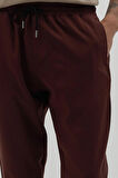 Erkek Regular Fit Beli Lastikli Bağcıklı Jogger Kiremit Pantolon Rahat Kesim Yan Cepli