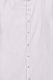 Erkek Slim Fit Dar Kesim Uzun Kollu %100 Pamuk Keten Doku Çizgili Hakim Yaka Gömlek