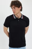 Erkek Slim Fit Dar Kesim %100 Pamuk Siyah Polo Yaka Tişört