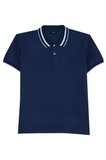 Erkek Slim Fit Dar Kesim %100 Pamuk Lacivert Polo Yaka Tişört