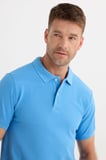 Erkek Slim Fit Dar Kesim Premium Seri %100 Pamuk Yumuşak Dokulu Merserize Mavi Polo Yaka Tişört 
