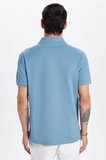 Erkek Slim Fit Dar Kesim Premium Seri %100 Pamuk Yumuşak Dokulu Merserize Mavi Polo Yaka Tişört 