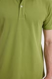 Erkek Slim Fit Dar Kesim %100 Pamuk Yeşil Polo Yaka Tişört