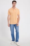 Erkek Slim Fit Dar Kesim %100 Pamuk Turuncu Polo Yaka Tişört
