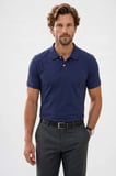 Erkek Slim Fit Dar Kesim Premium Seri %100 Pamuk Yumuşak Dokulu Merserize Lacivert Polo Yaka Tişört 