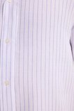 Erkek Relax Fit Rahat Kesim Müslin Kumaş Kısa Kollu Apaş Yaka Çizgili Gömlek