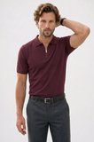 Erkek Slim Fit Dar Kesim Pamuklu Örme Triko Fermuarlı Bordo Polo Yaka Tişört