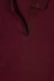 Kadın Slim Fit Dar Kesim Pamuklu Kısa Kollu Bordo Polo Yaka Tişört