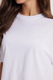 Kadın Slim Fit Dar Kesim %100 Pamuk Kısa Kollu Bisiklet Yaka Beyaz Crop Tişört