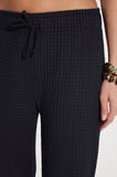 Kadın Slim Fit Dar Kesim Beli Lastikli Büzgülü İspanyol Paça Siyah Pantolon