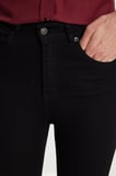 Kadın Regular Fit Klasik Kesim Pamuklu Likralı İspanyol Paça Siyah Jean Kot Pantolon