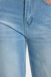Kadın Relax Fit Rahat Kesim %100 Pamuk Cepli Geniş Paça Açık Mavi Jean Kot Pantolon