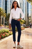 Kadın 2'li Paket Siyah-Beyaz Slim Fit Dar Kesim Uzun Kollu Pamuklu Vücuda Oturan Dokulu Basic Gömlek