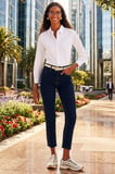 Kadın 2'li Paket Beyaz Slim Fit Dar Kesim Uzun Kollu Pamuklu Vücuda Oturan Dokulu Basic Gömlek