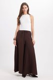Kadın Slim Fit Dar Kesim Halter Yaka Kolsuz Dantel Detaylı Ekru Atlet Bluz