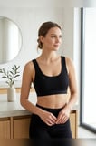 Kalın Askılı Çıkarılabilir Pedli Fitilli Pamuk Toparlayıcı Büstiyer Bralet Crop Atlet Siyah Beyaz Ten