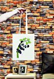 Atekder Panda Baskılı Ham Bez Çanta