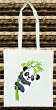 Atekder Panda Baskılı Ham Bez Çanta