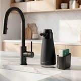 Sense Touch Manuel Pompalı Sıvı Sabunluk | Paslanmaz Çelik | 450ml Şeffaf Seviye Bölmesi | Parmak İzi Bırakmaz | Banyo ve Mutfak | Siyah