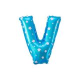 FOLYO BALON V HARF MAVİ YILDIZLI 40CM