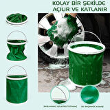 Protackle Katlanabilir Araç Yıkama Kovası 9 lt Haki