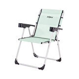 4 Adet Katlanabilir Kamp Sandalyesi ve Masa Seti - Rock - Su Yeşili (A-03) - Bardaklıklı - 140 KG Taşıma