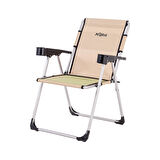 4 Adet Katlanabilir Kamp Sandalyesi ve Masa Seti - Rock - Sahra (A-12) - Bardaklıklı - 140 KG Taşıma