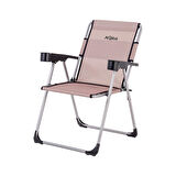 4 Adet Katlanabilir Kamp Sandalyesi ve Masa Seti - Rock - Kiremit (A-28) - Bardaklıklı - 140 KG Taşıma