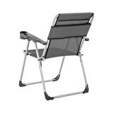 4 Adet Katlanır Kamp Sandalyesi ve Masa Seti - Rock - Antrasit A-29 - Bardaklıklı - 140 KG