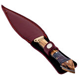 Çift Ağızlı Çerkez Kaması - Deri Kılıflı - Epoksi Sap - Büyük - Mor