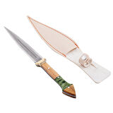 Çift Ağızlı Çerkez Kaması - Deri Kılıflı - Epoksi Sap - Büyük - Haki