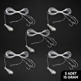 3 İğneli Kurşunlu Beden Takımı - Dip Beden Oltası - Fırdöndülü - 15 gr - 5 Adet