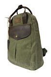 Vintage Deri Kanvas Su Geçirmez Disayn Unisex Gezi Okul Kamp Seyahat Sırt Çantası 28x39cm
