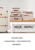 Hastane Çıkışı 6 Parça Bavul Valiz Düzenleyici Organizer Derili Keçe KAHVE