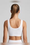 Kadın Geniş Askılı Pedli Fitilli Pamuklu Toparlayıcı Büstiyer Crop