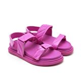 Rene Pembe Kadın Deri Sandalet