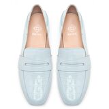 Olsen Mavi Kadın Kroko Baskılı Deri Loafer