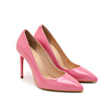 Amada Pembe Kadın Rugan Deri Stiletto