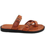 Essence Taba Erkek Ayarlanabilir Tokalı Deri Terlik