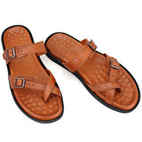 Essence Taba Erkek Ayarlanabilir Tokalı Deri Terlik